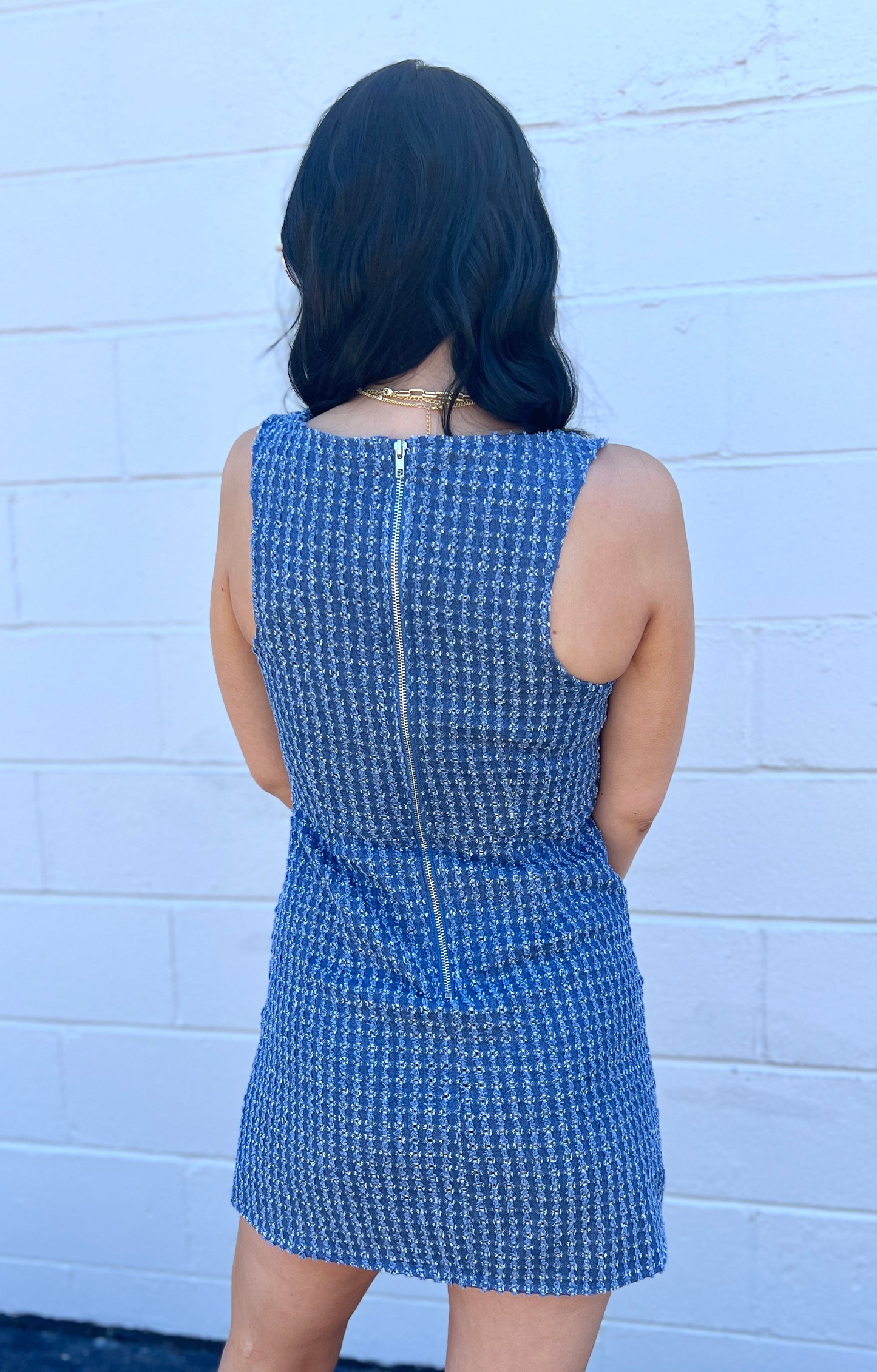 Denim Daze A-Line Dress | Denim Blue