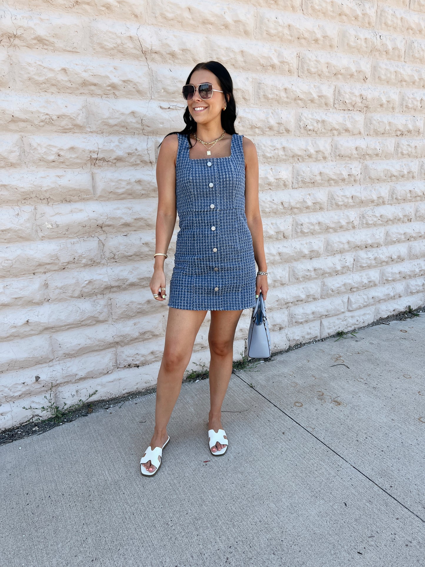 Denim Daze A-Line Dress | Denim Blue