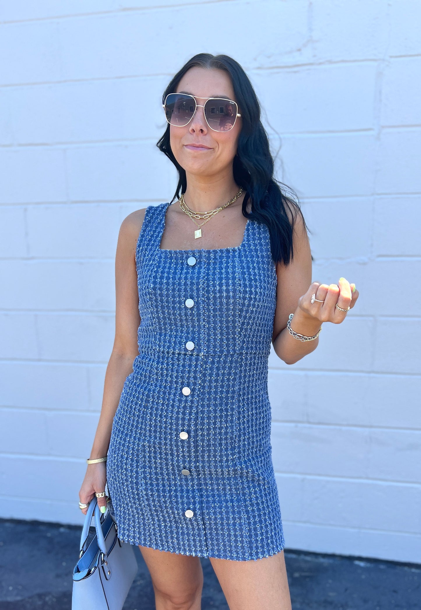 Denim Daze A-Line Dress | Denim Blue