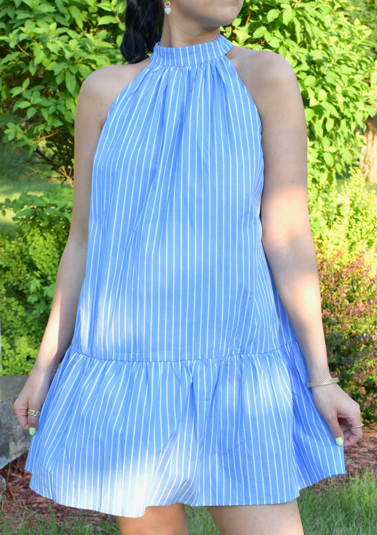 Something Blue Pinstripe Dress | Light Blue