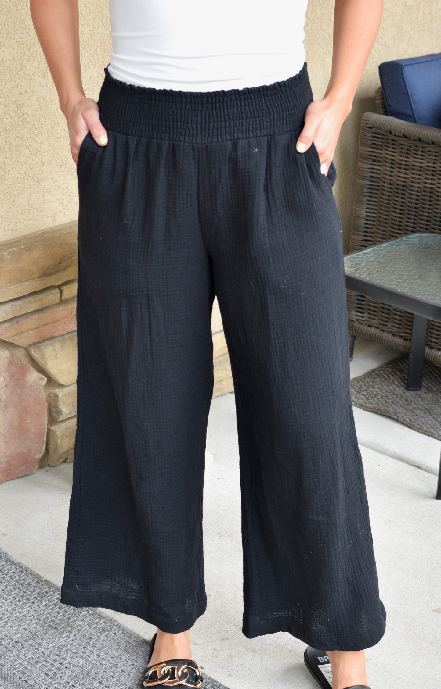 The Easy Going Gauze Pant | Black