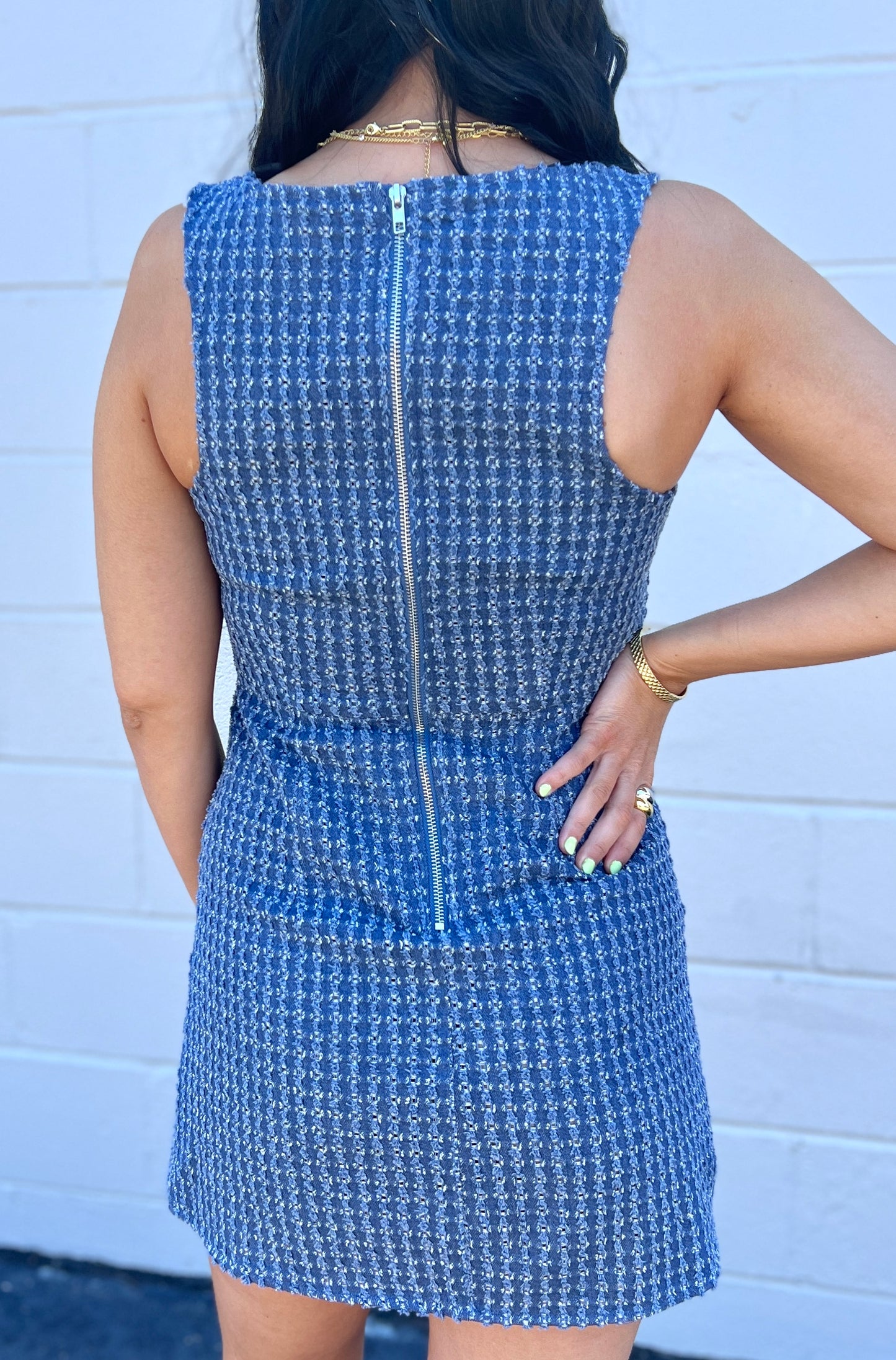 Denim Daze A-Line Dress | Denim Blue