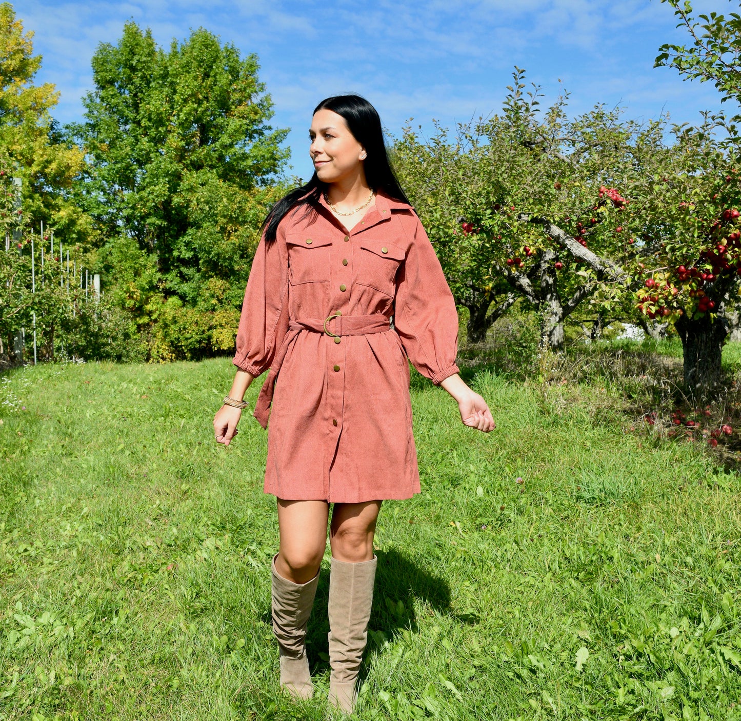 Corduroy Button Down Dress