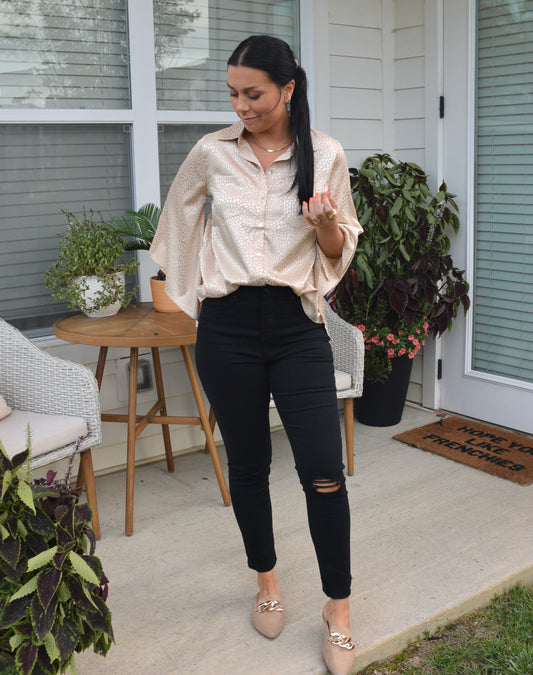 Leopard Print Satin Blouse