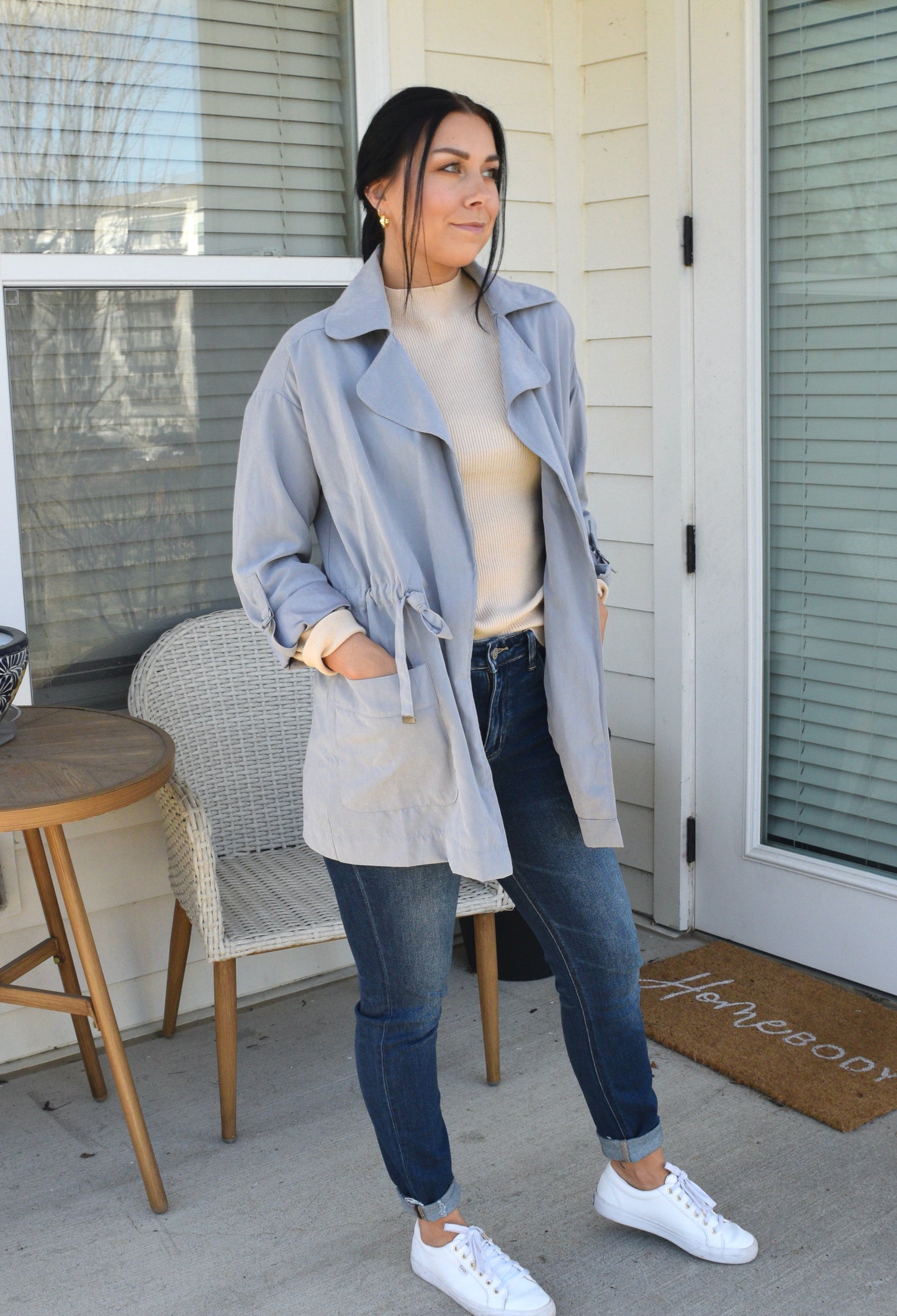 In A Rush Collard Jacket | Pewter