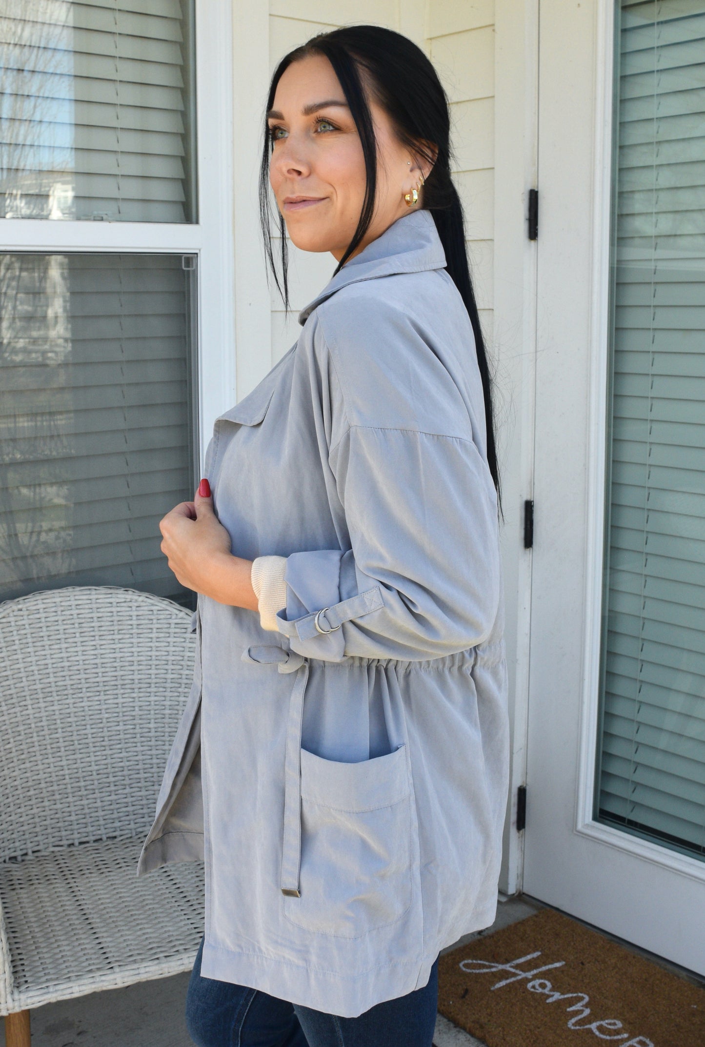 In A Rush Collard Jacket | Pewter