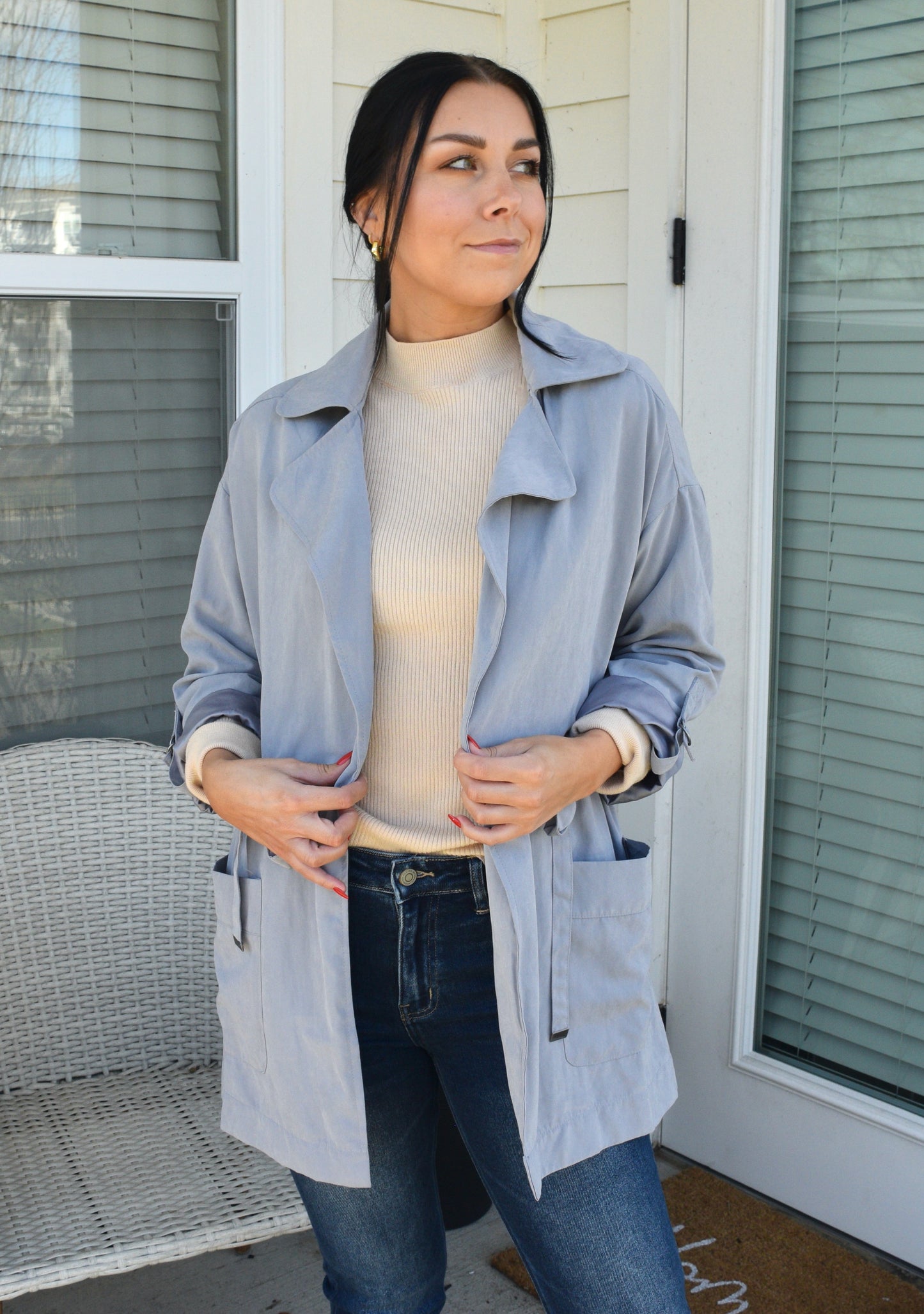 In A Rush Collard Jacket | Pewter