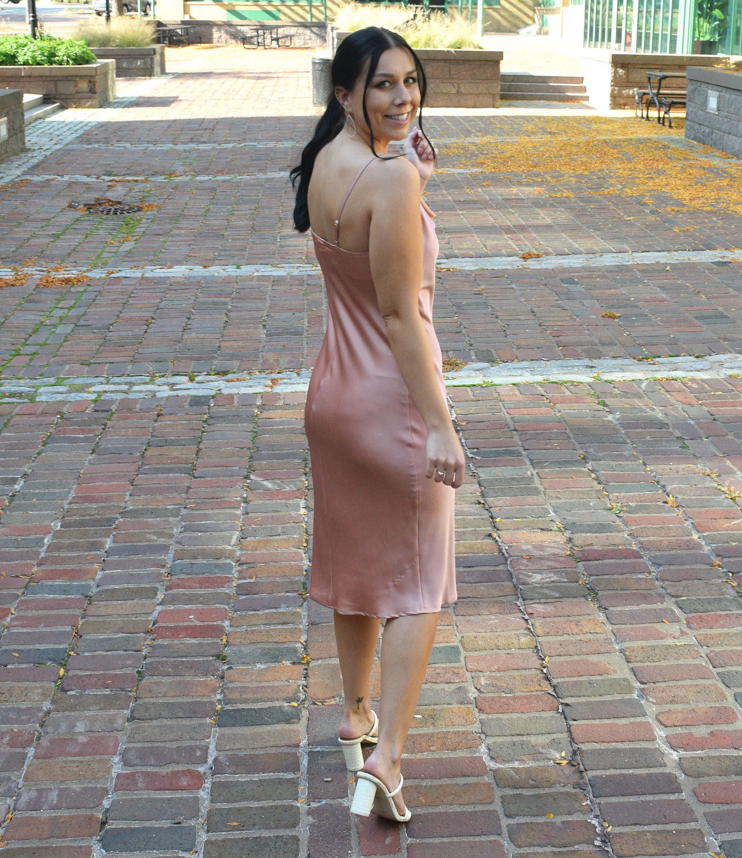 Pink Satin Slip Dress