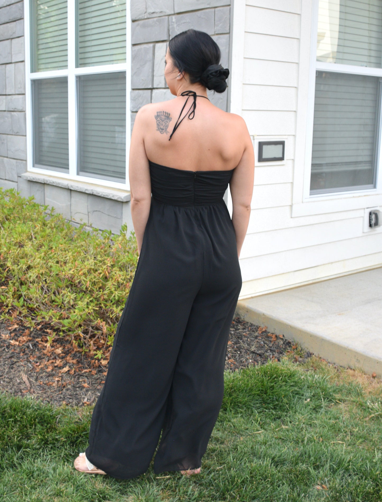 Tie Front Black Jumpsuit