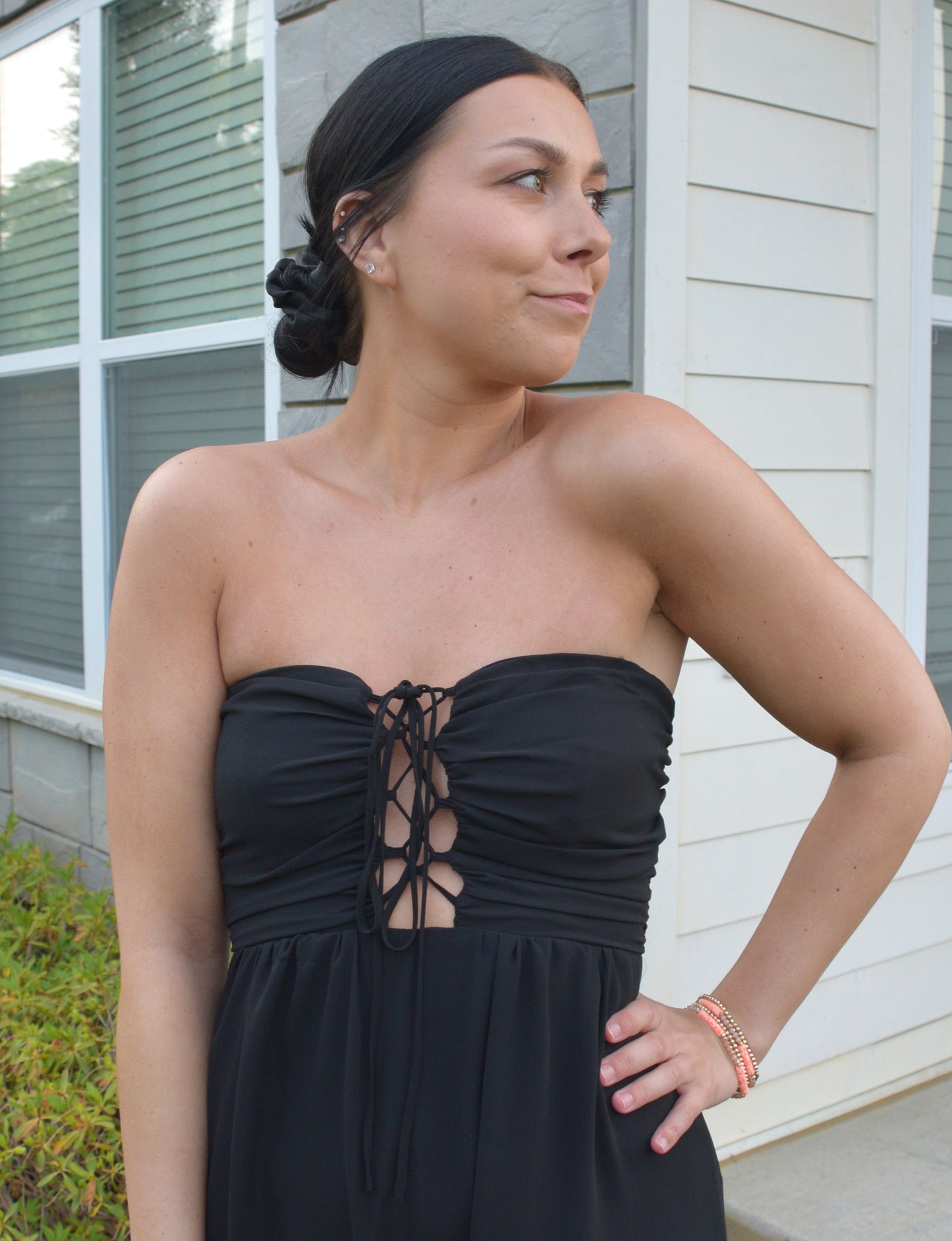 Tie Front Black Jumpsuit