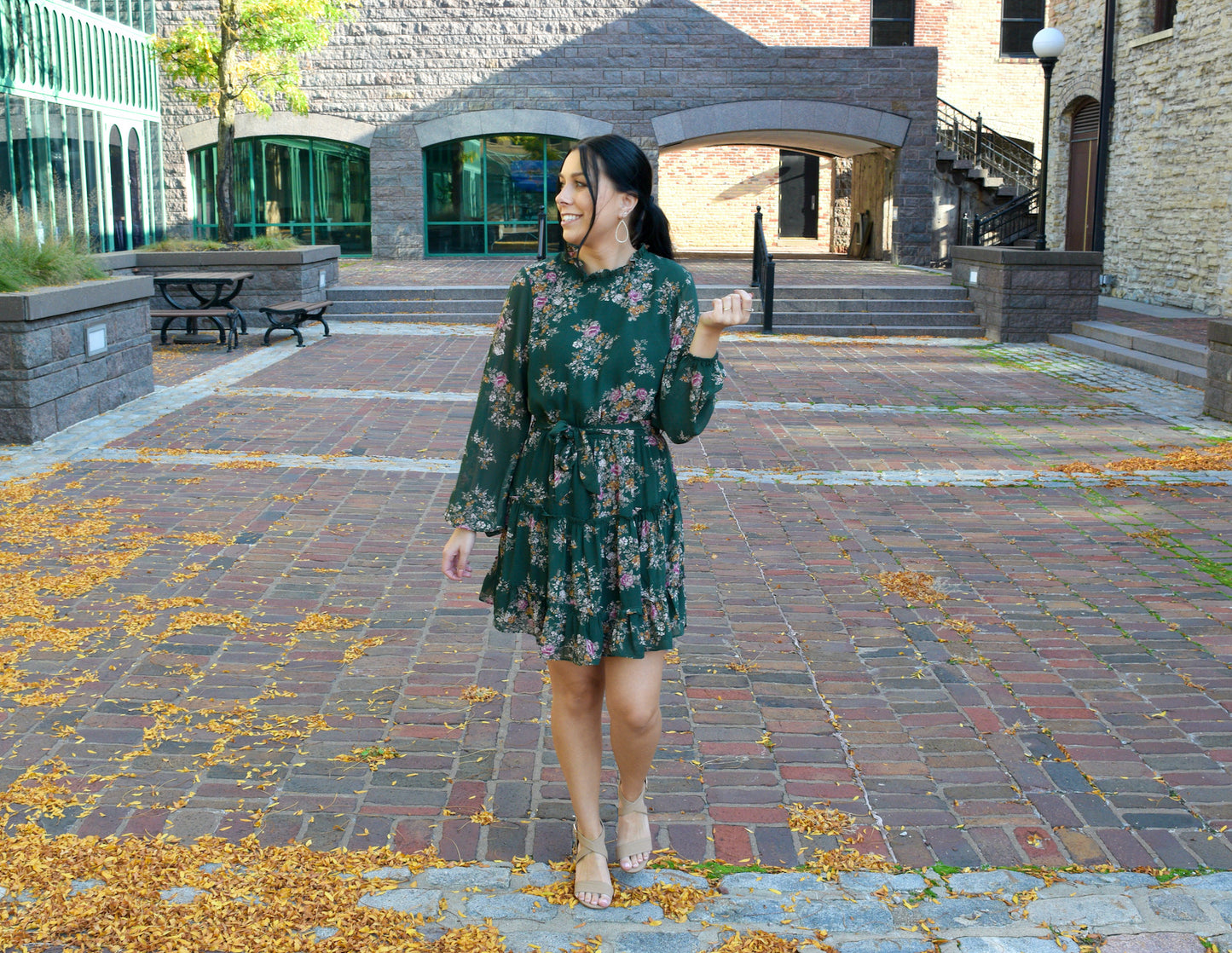 Sea Green Tiered Dress